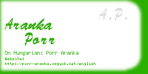 aranka porr business card